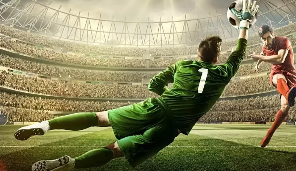 Visual pertandingan olahraga pada layar digital