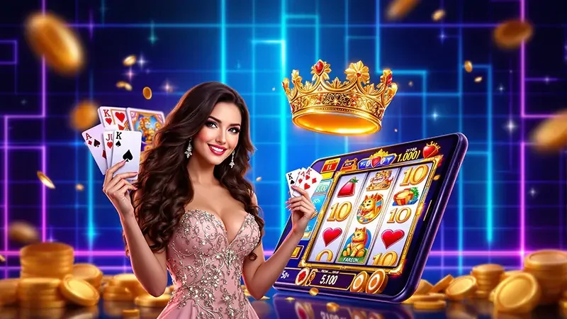 Tampilan video slot dengan simbol dan fitur bonus